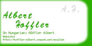 albert hoffler business card